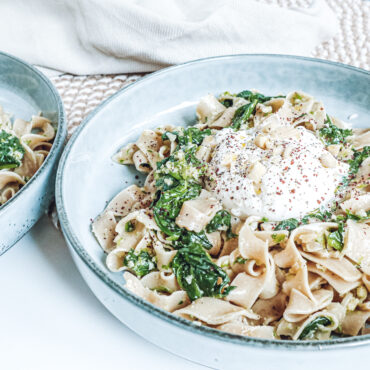 Pâtes au pesto d’épinards et amandes